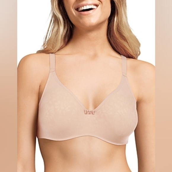 Chantelle Nude Floral Bra 34C. COMFOR CHIC MOLDED UNDEWIRE BRA 18J1 - Picture 2 of 5